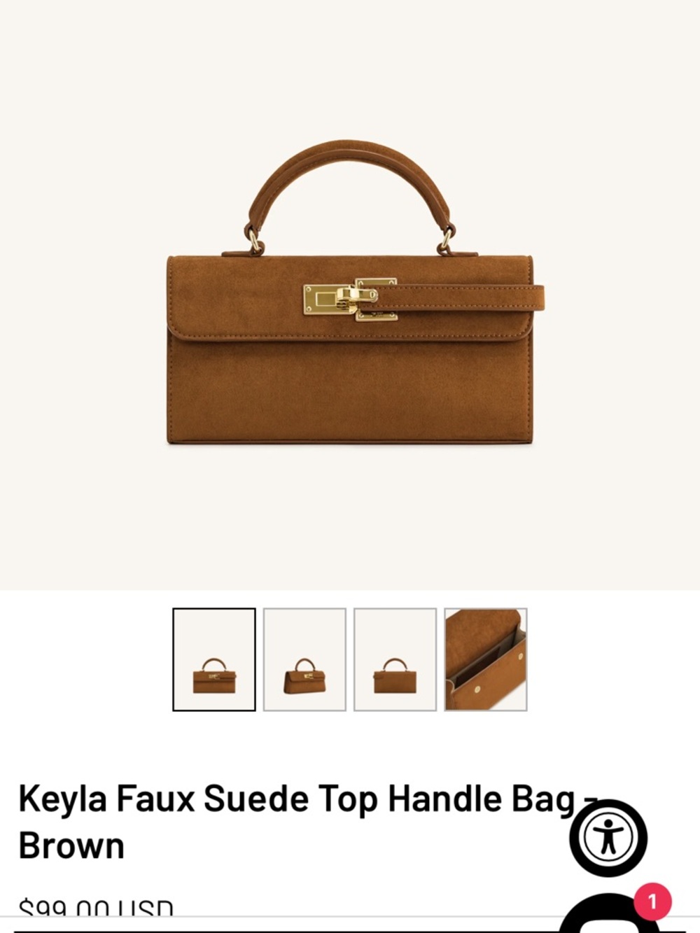 JW PEI Keyla Faux Suede Top Handle Bag in Brown